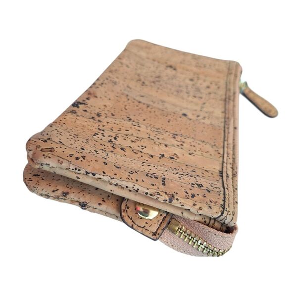 Queork Natural Cork Zip Wallet Clutch Bag Sustainable Antimicrobial NOLA - Picture 7 of 16